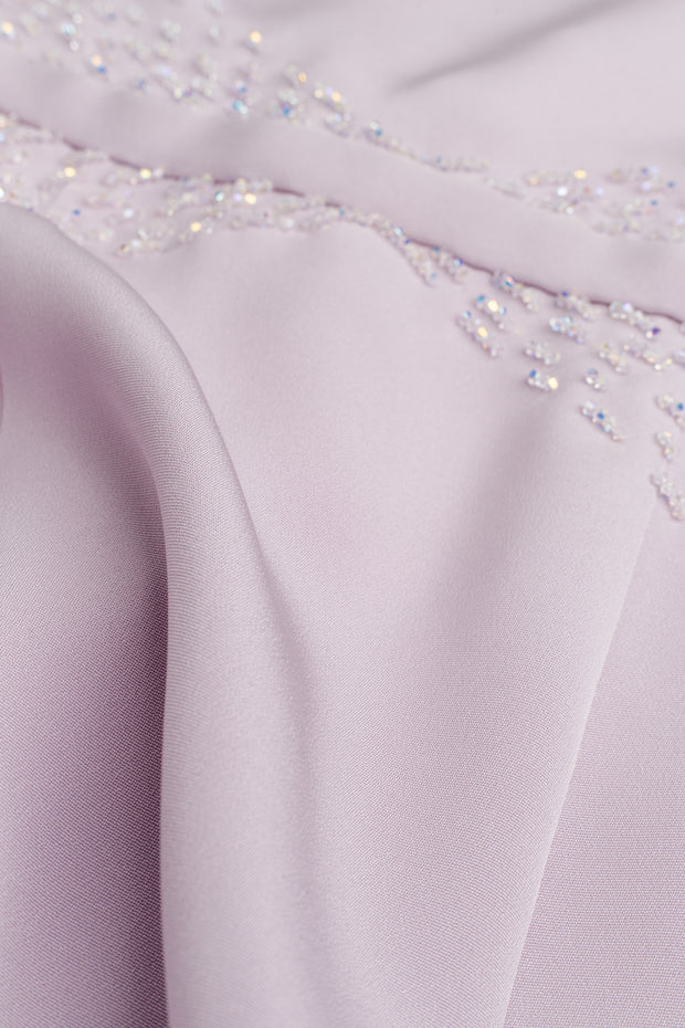 LAPAGERIA LITTLE LILAC SILK DRESS WITH CRYSTAL EMBROIDERY