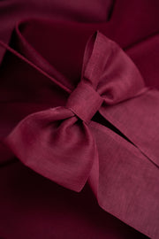 ARIA DEEP RED SPAGHETTI STRAP SILK TOP WITH BOW DETAILS