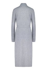 Eleocharis Long Blueish-Grey Cashmere Cardigan With Belt