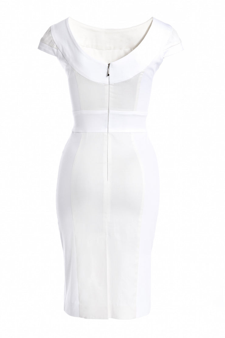 ACHILLEA WHITE PENCIL DRESS