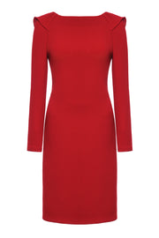 AETHIONEMA RED DRESS WITH PLEATED DETAILS