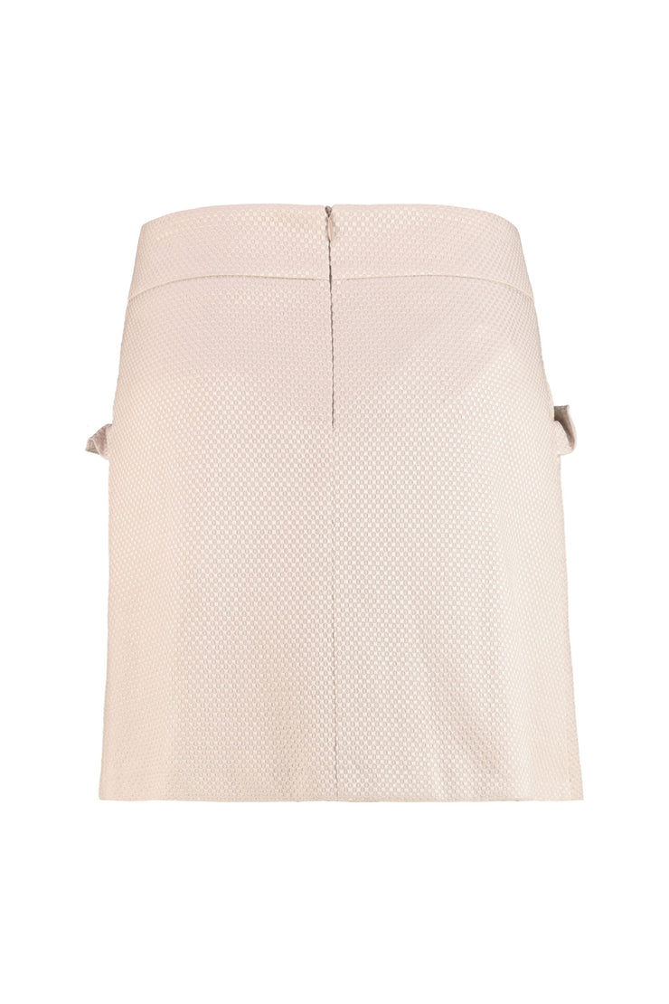 CAMELLIA BEIGE A-LINE SKIRT WITH POCKETS