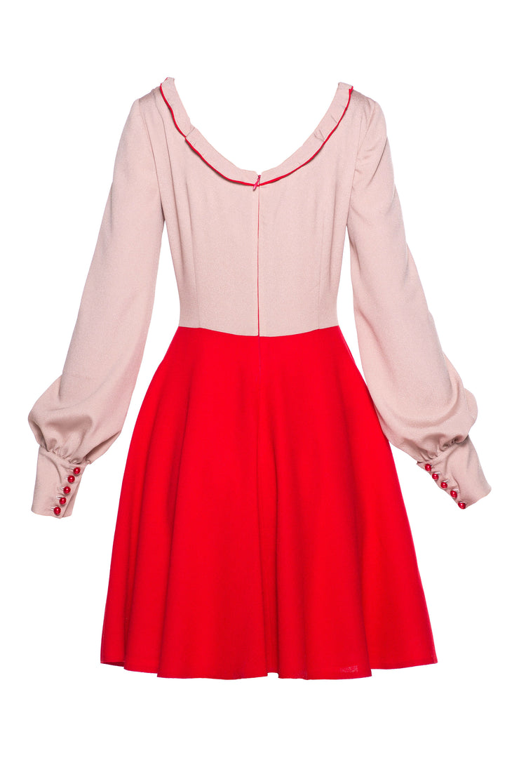 DECARY PINK AND RED FEMININE DRESS