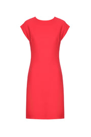 ECLIPTA CORAL WOOL CREPE A-LINE  DRESS