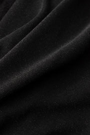 KAEMPFERIA BLACK KIMONO CUT SLIGHTLY GLITTERING STRETCHY VISCOSE-BLEND PENCIL DRESS