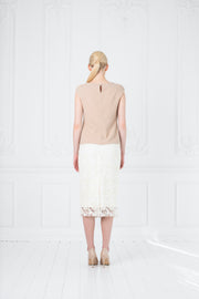 RUBIA IVORY LACE PENCIL SKIRT