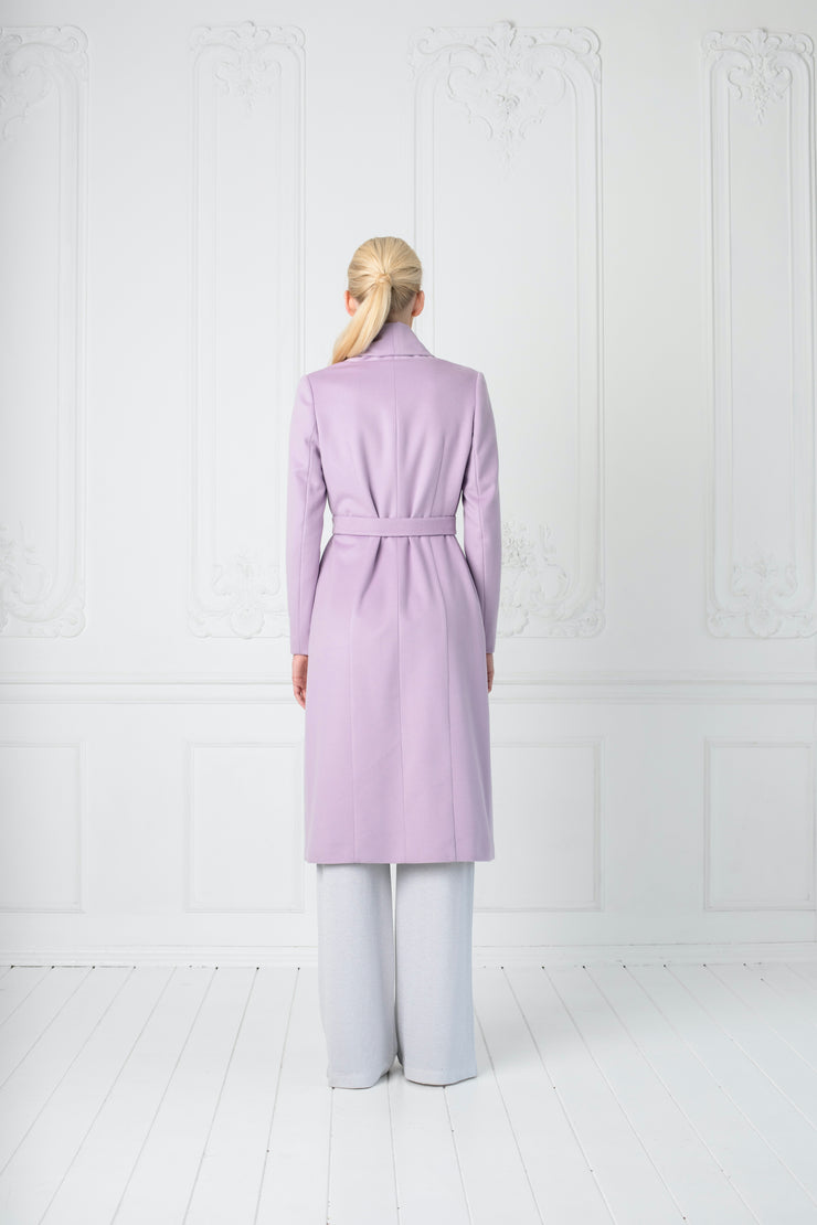 LIMONIUM LAVENDER CASHMERE WOOL BLEND LIGHTWEIGHT COAT