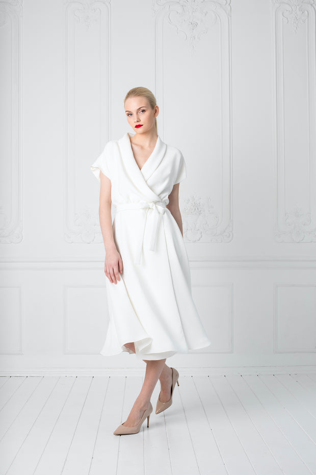 STELLARIA WHITE WRAP DRESS