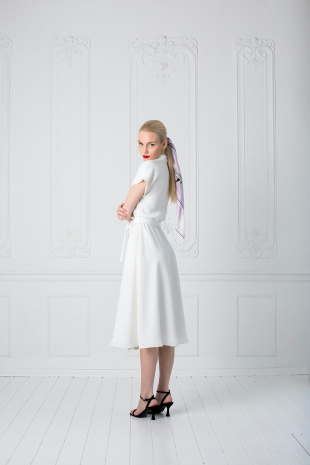 STELLARIA WHITE WRAP DRESS