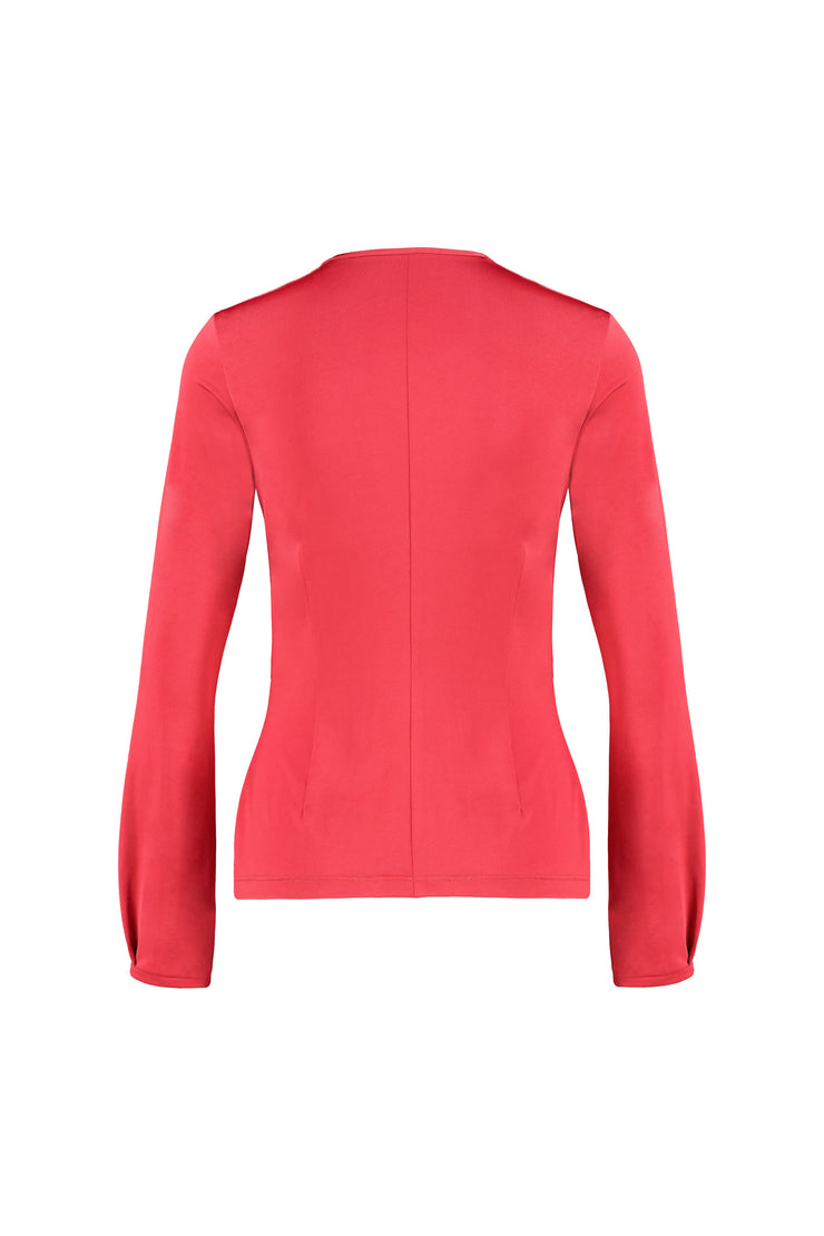 CATHY RED SLIM BLOUSE