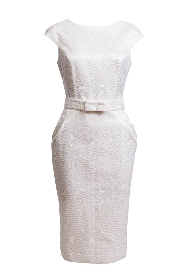 LASTHENIA WHITE PENCIL DRESS