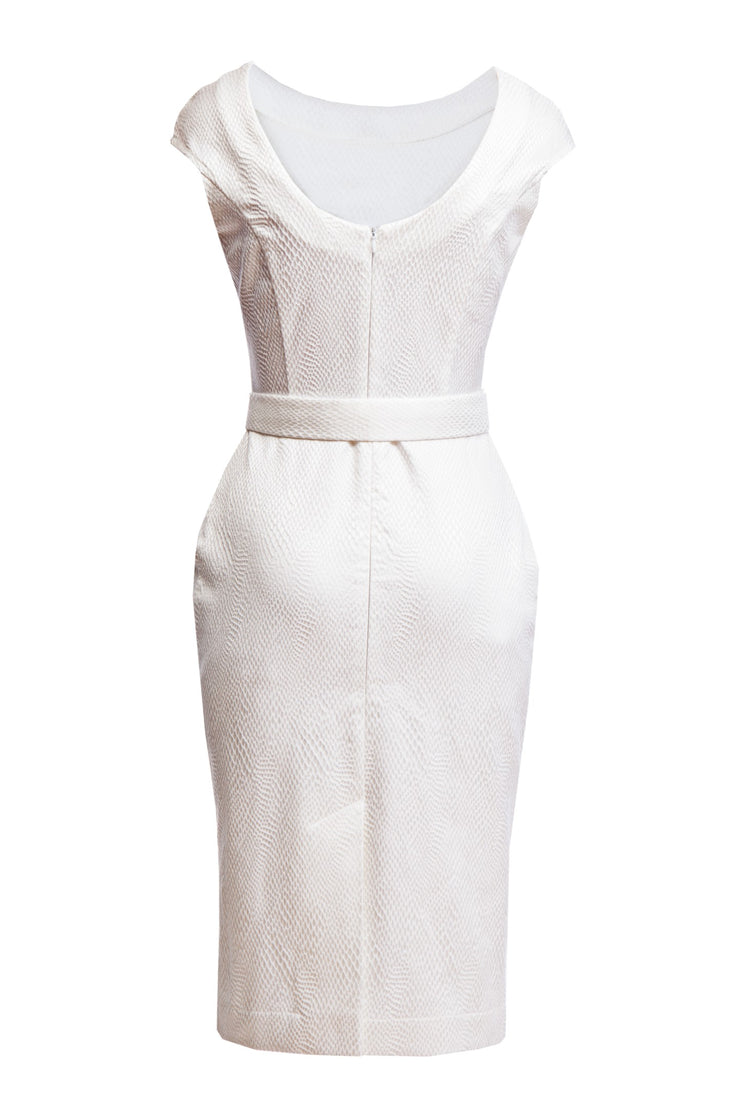 LASTHENIA WHITE PENCIL DRESS