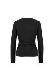 MEDINILLA LUXURIOUS BLACK SILK JACKET WITH CRYSTAL EMBROIDERY