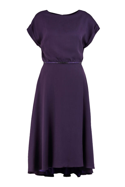 LEIBNITZIA PURPLE VELVET SILK DRESS WITH THE BELT