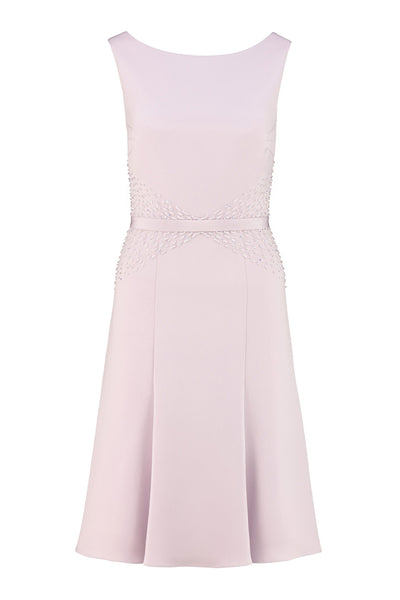 LAPAGERIA LITTLE LILAC SILK DRESS WITH CRYSTAL EMBROIDERY