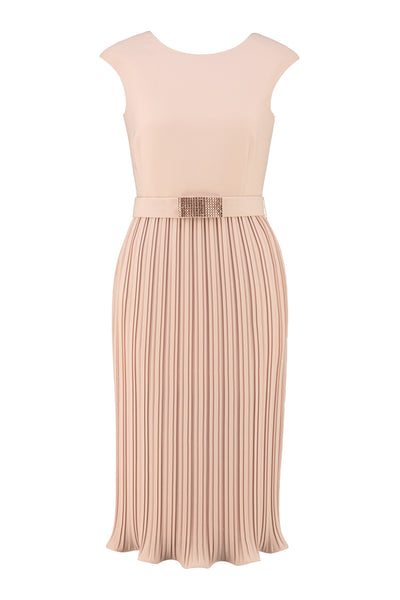 LUNARIA NUDE PINK BUTTERFLY-PLEATED COCKTAIL DRESS