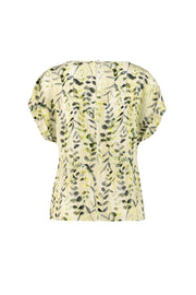 LEPIDIUM OLIVE PATTERN LOOSE FIT TOP