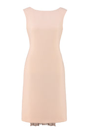 LUPINUS NUDE PINK A-LINE COCKTAIL DRESS WITH A PLEATED BACK DETAIL